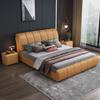 Cama de couro Ft Quarto principal Cama grande 1,8 Cama de casal Pequeno apartamento 2 m Atmosférico Moderno Simples Soft Bag Tecnologia Cama de tecido