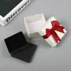 Caja de Regalo con Lazo Papel de Cuero Caja de Empaque para Joyería Caja de Regalo con Lazo Tapa Cielo y Tierra Caja para Joyería de Anillo de Collar
