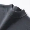 Suéter Masculino de Cashmere Espesso com Gola Alta Meia, Cor Sólida, Liso, Caimento Solto, Manga Longa, Novo Casual Básico Outono/Inverno 2026