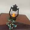 Linterna Electrónica de Queroseno Estilo Retro Luz de Vela Electrónica Lámpara Pequeña de Aceite Luz para Acampar Adorno Decorativo Ins Linterna de Navidad Llama