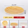 Pratos de Melamina com Textura de Madeira para Uso Comercial, Pratos Redondos para Churrasco, Pratos para Carne e Pratos Frios, Pratos para Acompanhamentos de Hot Pot, Pratos para Restos de Osso