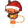 Amazon Hot Christmas Straw Cap Personalizado Soft Glue 10mm Straw Sleeve Party Straw Decorative Cap Capa de poeira