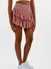 En Stock Venta al por Mayor Moda Europea y Americana Color Sólido Verano para Mujer Nueva Moda Falda Plisada Sexy Chica Caliente Volantes Falda Corta