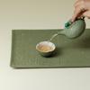 Bandeja Rectangular de Té de Gres Verde Tradicional Chino con Creativas Chispas Doradas Cerámica Bandeja de Burbujas Secas para Uso Doméstico