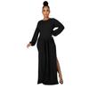 9389 vestido feminino casual solto de cor sólida da Amazon, transfronteiriço entre Europa e América