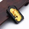 Fábrica atacado Hetian jade pixiu pingente estilo nacional ouro incrustado jade colar pingente dos homens drenagem ao vivo presentes de jóias