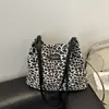 Estampado de Leopardo para el Trabajo, Commuter, Estilo Occidental, Gran Capacidad, Tendencia 2024, Otoño Nuevo, Moda Casual, Bolso de Hombro/Axila Tote