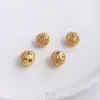 Retención de Color Fuerte Chapado en Cobre con Oro Real, Diseño Tallado Hueco Mate con las Palabras Ruyi, Xifu, Jile, Cuentas Espaciadoras, Bola de Flor Accesorios para Pulsera DIY