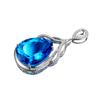 Colar de Diamantes Lágrimas de Anjo de Luxo Europeu e Americano Carlime com Gota de Topázio Azul Pingente de Sereia