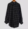 Camisa a Cuadros Estilo Coreano Holgada de Manga Larga Moda Ropa Protectora Solar Tops para Mujer Camisa