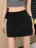 Falda A de tiro alto versátil y ajustada, nueva falda-pantalón casual de verano con cordón, falda corta con un toque deportivo para niñas