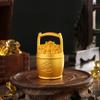 Adorno de Cubo Dorado de Latón Puro Seleccionado Cuidadosamente [Entrega Directa de Fábrica] para Atraer Riqueza, Cubo de Agua Pequeño, Cuenco del Tesoro de Lingote de Escritorio