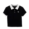 Camiseta JK de Verano Estilo Universitario Versátil Adelgazante Manga Corta Top Algodón Peinado Nuevo Jersey Moda Camiseta Básica con Contraste de Color