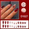 Unhas Vestíveis de Comprimento Médio, Olho de Gato Vinho Francesa com Laço, Manicure Removível Exquisita, Doce e Versátil Estilo Europeu e Americano