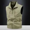 Colete externo de secagem rápida transfronteiriço para homens, adequado para primavera, verão e outono, com múltiplos bolsos, colete de trabalho leve, fornecimento direto do fabricante