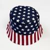 Sombrero de Pescador de Doble Cara con Bandera Americana para Mujer, Versión Coreana de Verano, Parasol Versátil, Protección Solar, Sombrero de Cubo de Viaje para Hombre, Moderno y a la Moda
