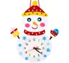 Relógio Cartoon de Natal Crianças DIY Relógio Artesanal Pacote de Material para Brinquedo 3-6 Anos Jardim de Infância Reconhecimento do Tempo