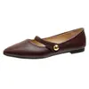 Zapatos planos de punta para comercio exterior para mujer, nuevos zapatos Mary Jane estilo retro coreano estilo hada, cuero suave, suela suave, zapatos de abuela