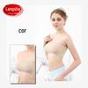 Roupa íntima base strapless feminina Longsha, sem alças, anti-deslizante, sutiã top sem alças, costas em V, branco