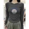 Camiseta Interior Térmica de Doble Cara para Mujer, Nuevo Estilo Primavera y Otoño 2025, Tejido Cepillado Engrosado, Corte Ajustado, Hombro Normal, Camiseta de Manga Larga