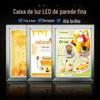 Custom-made LED ultra-fino caixa de luz quatro lados abrir loja de roupas loja de telefone móvel leite chá lista de preços caixa de luz de lado único Billboard