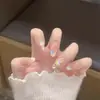 Unhas Portáteis Ins Atmosphere Desejo Puro Rosa Nude Claro Gradiente Clareador Adesivos de Unha Removíveis Produto Acabado Atacado