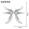 Adesivos de Tecido Bordados Fênix Estilo Chinês Dinastia Han Leque Dragão e Fênix Patch DIY Adesivos Decorativos Adorno de Casamento Grampo de Cabelo Adesivos de Tecido