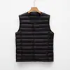 Chaleco de plumón para hombre Pinghu Otoño e Invierno Chaqueta ligera de plumón Forro de chaqueta con cuello redondo en V Color liso Talla grande Chaleco