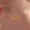 [Paz y Alegría] Implicación de Transbordo Collar Dorado para Mujer Nuevo Estilo Chino Estilo Nacional Gama Alta Versátil Cadena para Clavícula de Otoño e Invierno
