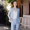 AD Traje profesional de alta gama para mujer ropa de otoño chaqueta de traje pequeña de un botón para ir al trabajo ropa de trabajo lugar de trabajo pantalón de dos piezas