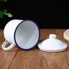 Ventas Directas de Fábrica Estilo Antiguo Clásico Retro Taza de Esmalte Taza de Té Blanca Pura Regalo Se Puede Imprimir Logo Taza de Esmalte Blanca Pura