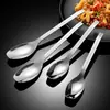 Cuchara Rayada Acero Inoxidable 304 Cuchara de Mesa Mango Creativo Cuchara de Arroz Rayada Cuchara de Sopa Alto Valor Estético Celebridad de Internet Venta al por Mayor Cuchara de Mesa