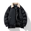 Chaqueta de invierno acolchada de algodón con solapa de terciopelo de cordero, cálida y acolchada de algodón para enamorados