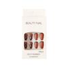 Parche para uñas con protección antidesgaste de diamante marrón rojizo para otoño e invierno, parche para uñas postizas esmeriladas, parche para uñas postizas, productos terminados