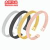 Pulsera de Acero Inoxidable para Hombre de Moda Europea y Americana, Simple Malla Elástica Abierta en Forma de C, Pulsera de Acero de Titanio Transfronteriza, Hecha a Mano