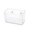 Caja de almacenamiento de pared con pasta transparente sin perforaciones, estante de almacenamiento para baño, caja de almacenamiento de mascarillas sin costuras y sin clavos