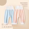 Calça de Cintura Alta para Bebê Primavera e Outono Calça Térmica Quente Protege a Barriga Calça de Casa para Recém-Nascido Calça de Dormir Calça Longa Calça com Fecho na Entreperna