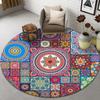 Alfombra persa redonda estilo europeo Sala de estar estilo bohemio Mesa de café Dormitorio Mesita de noche Silla giratoria Cesta colgante Redonda alfombra de piso