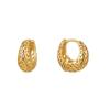 E0776 Pendientes vintage europeos y americanos de personalidad con textura irregular hueca para mujer, latón bañado en oro, pendientes exagerados de estilo frío