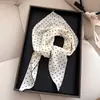 Lenço de Seda Fino com Bolinhas Estilo Coreano para Primavera e Verão para Mulheres, Lenço Triangular Estiloso, Lenço de Pescoço Decorativo da Moda, Multifuncional
