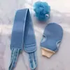 Conjunto de Três Peças de Toalha de Banho Esfoliante Doméstica Unissex Esfoliador de Costas Estendido Toalha de Banho Esfoliante Bola de Banho Pode Ser Enviado em Nome