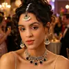 Estilo Étnico Transfronteiriço Retro Europeu e Americano Estilo Indiano Conjunto de Joias Femininas com Strass Colar com Brincos e Corrente de Cabelo