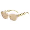 Gafas de Sol Ojo de Gato de Celebridad de Internet Transfronterizas Europeas y Americanas Patilla de Cadena Protección Solar UV Tendencia de Moda Fotografía Callejera Gafas de Sol de Montura Cuadrada