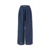 Pantalones Casuales Sueltos de Pierna Ancha con Efecto Drapeado, Nueva Moda de Verano de Cintura Alta con Cordón Ajustable, Corte Recto Casual Ajustado para Mujer