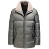 Leisibert Chaqueta de Plumón Nueva para Hombre Otoño e Invierno de Longitud Media con Cuello de Lana de Moda Chaqueta de Plumón Cálida para Hombres de Mediana Edad