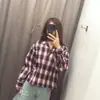 Camisa de Franela Cuadrada de Manga Larga para Mujer Camisa de Cuadros para Aire Acondicionado Otoño E489406/489508/488559