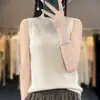 Camisole de Lã Sem Costura Pronta para Usar de Uma Alça Feminina Nova Roupa Íntima Outono e Inverno Novo Tricô Gola Alta Meia para Usar por Baixo