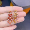 Pendientes Exquisitos de Color Natural Azul Tesoro Pendientes Largos con Borlas Lujo Ligero Sentido de Diseño de Nicho Pendientes con Pasador de Plata 925