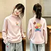 2026 Top de Forro Polar Otoño/Invierno para Niñas Medianas y Grandes Camiseta Elegante de Manga Larga Versátil Prenda Base Moda Cuello Alto Ropa Interior