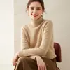 Esencial de Armario Color Sólido Cálido Engrosado Doble Lana Holgado Suave Elegante para Viajar Cuello Alto Base Cachemir Mujer